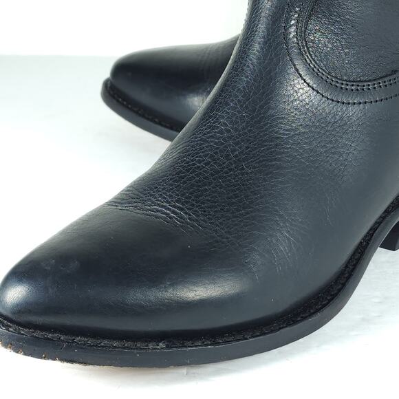 Frye Women's Ray Seam US8B Black Leather InSide Zip Ankle Booties Boots - Picture 14 of 16